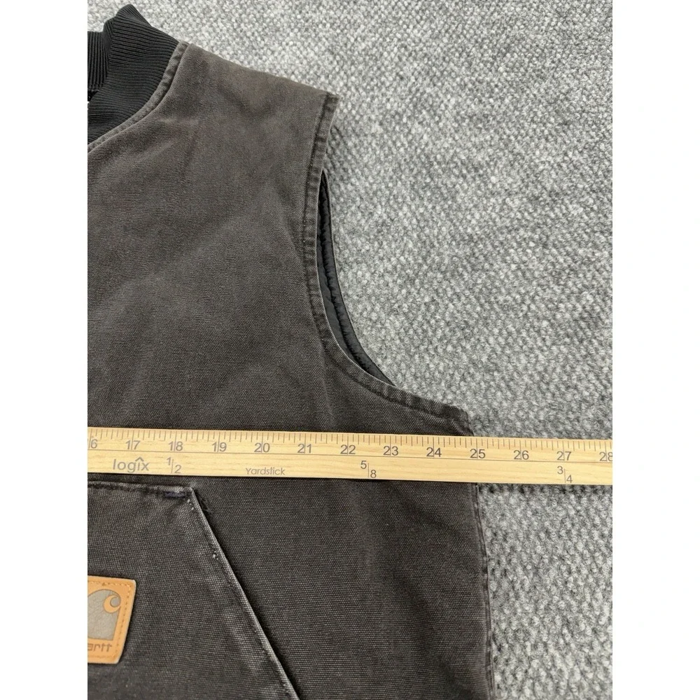 Vintage Carhartt Men's XL Black Vest Canvas Jacket Quilt Lined USA Union Stamp